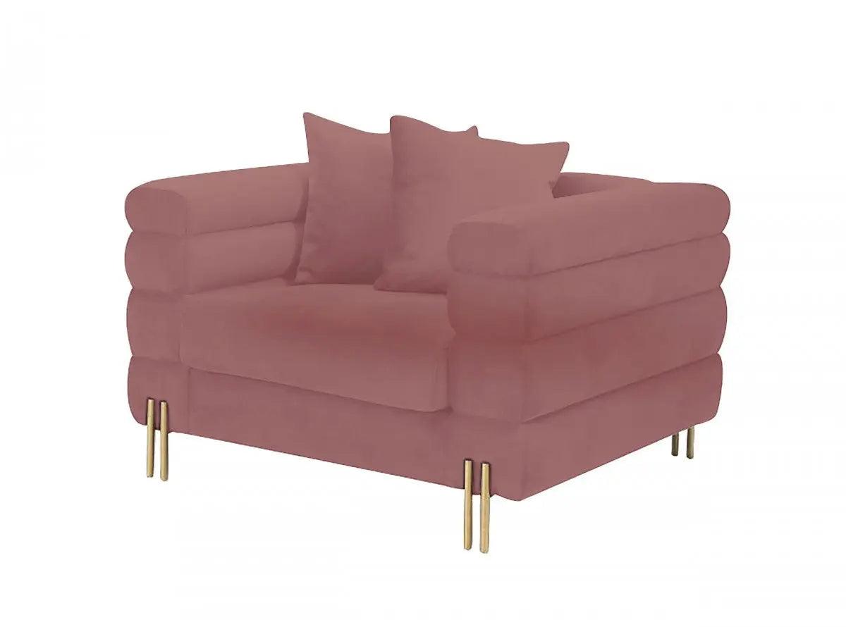 Divani Casa Branson Pink Velvet Accent Chair Vgmfmf - 1251 - 1S - Ch | Home Elegance USA