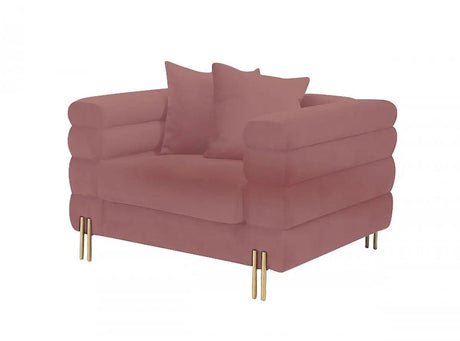 Divani Casa Branson Pink Velvet Accent Chair Vgmfmf - 1251 - 1S - Ch | Home Elegance USA