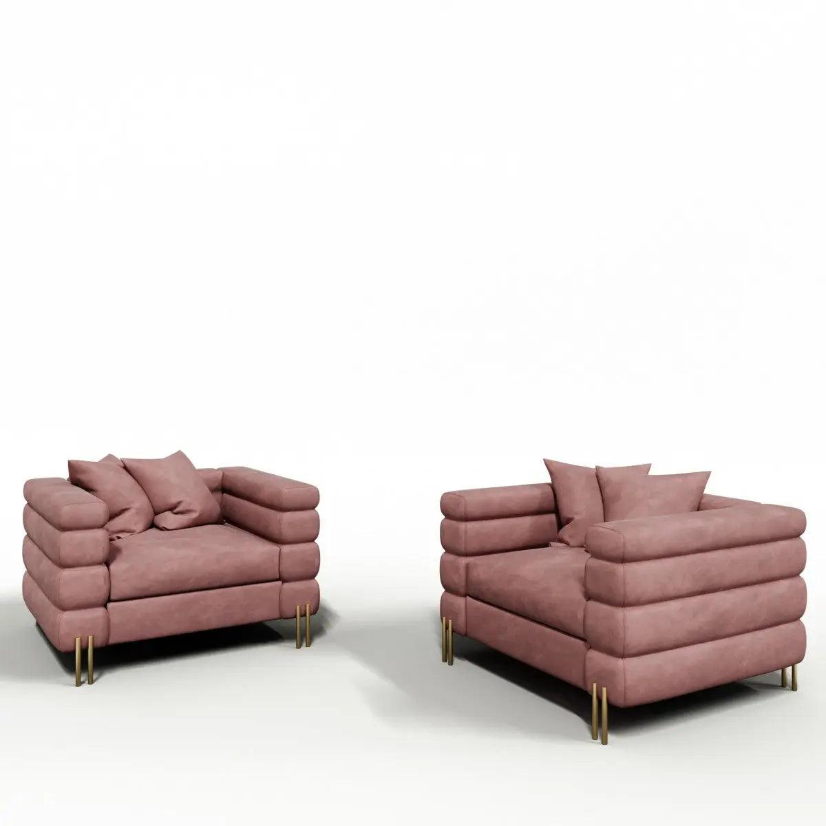 Divani Casa Branson Pink Velvet Accent Chair Vgmfmf - 1251 - 1S - Ch | Home Elegance USA