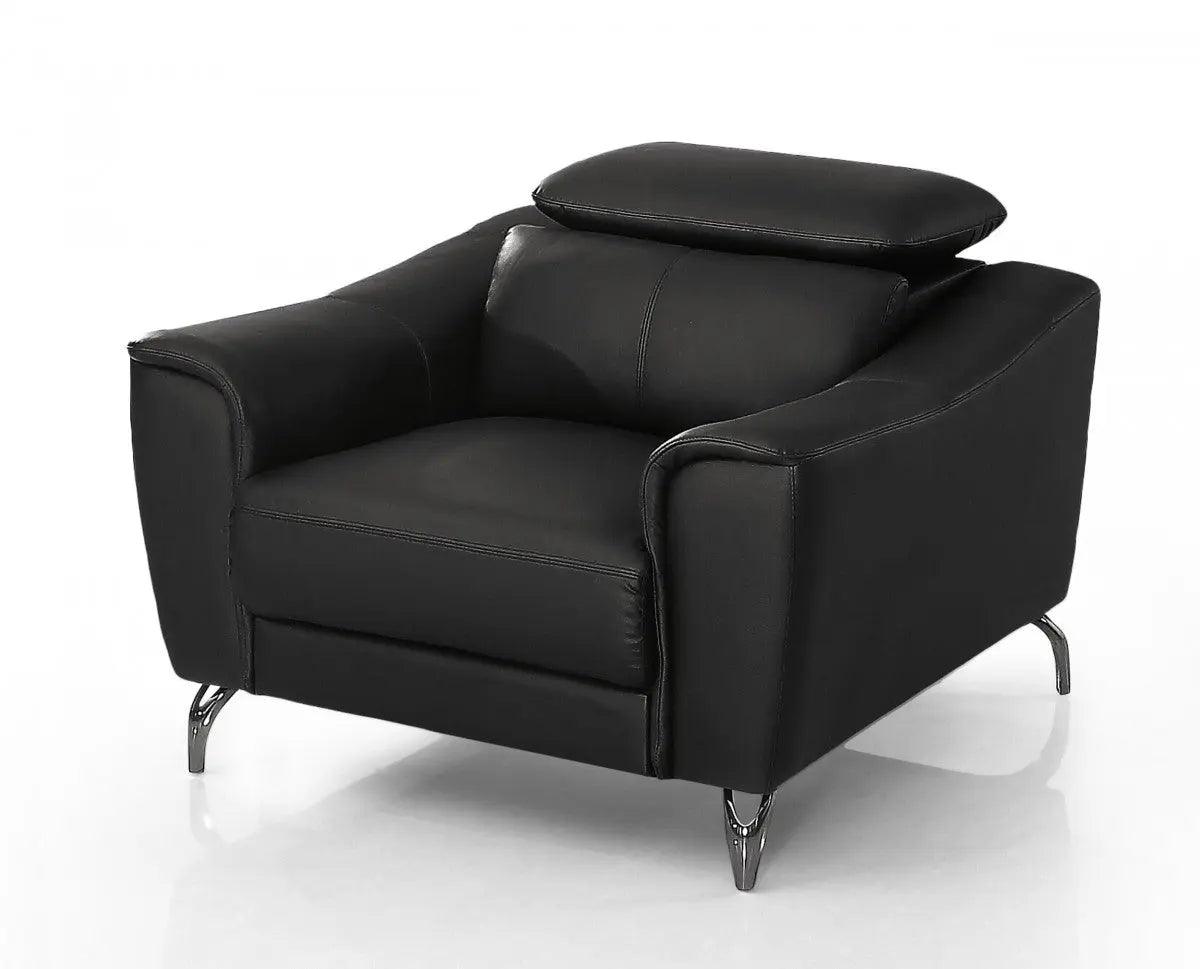 Divani Casa Danis Modern Black Leather Chair Vgbns - 1803 - Blk - Ch | Home Elegance USA