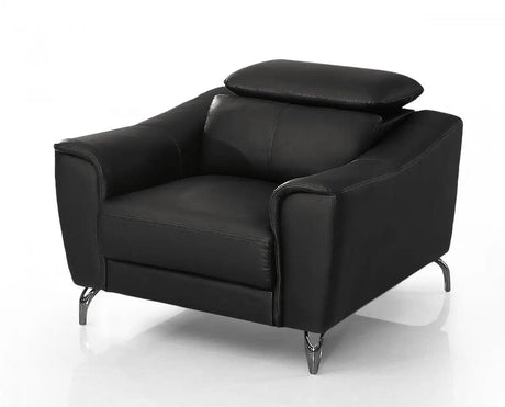 Divani Casa Danis Modern Black Leather Chair Vgbns - 1803 - Blk - Ch | Home Elegance USA