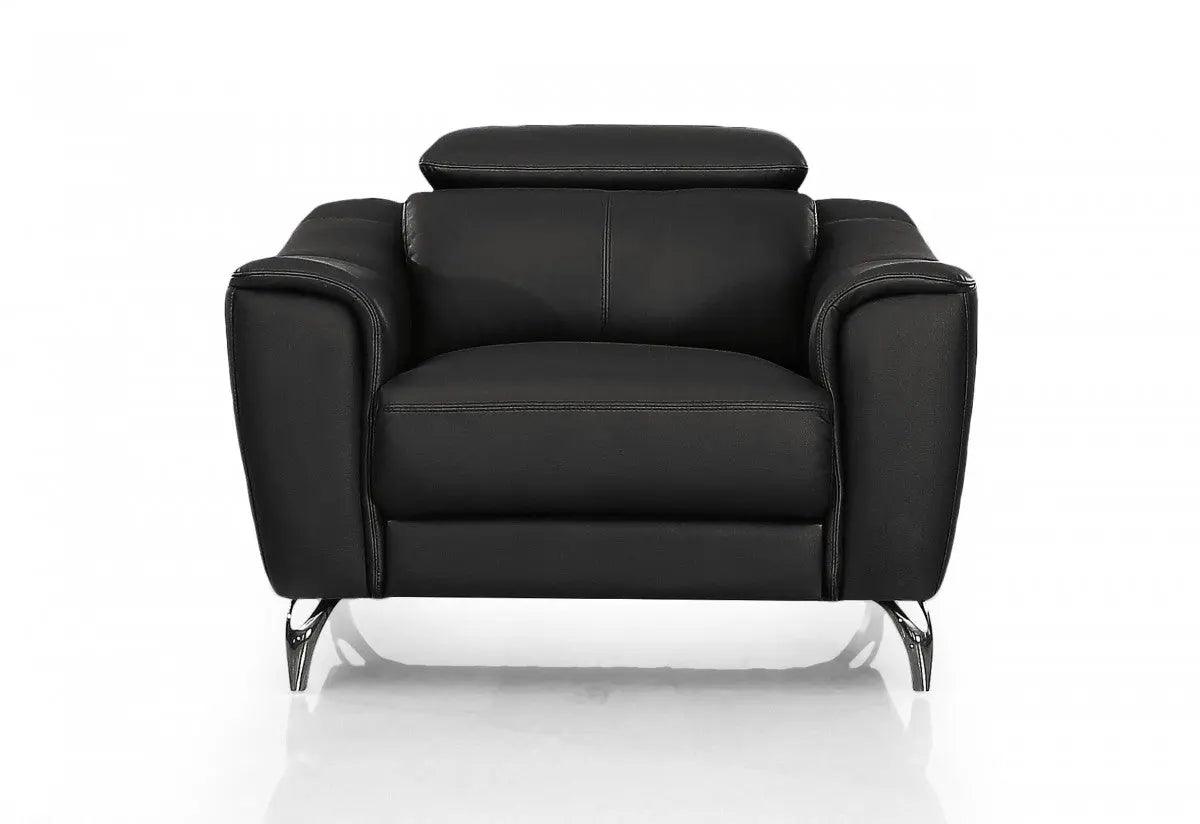 Divani Casa Danis Modern Black Leather Chair Vgbns - 1803 - Blk - Ch | Home Elegance USA