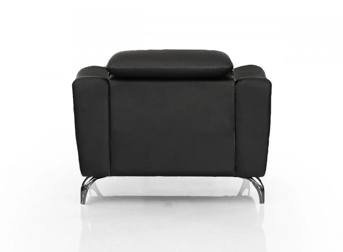 Divani Casa Danis Modern Black Leather Chair Vgbns - 1803 - Blk - Ch | Home Elegance USA