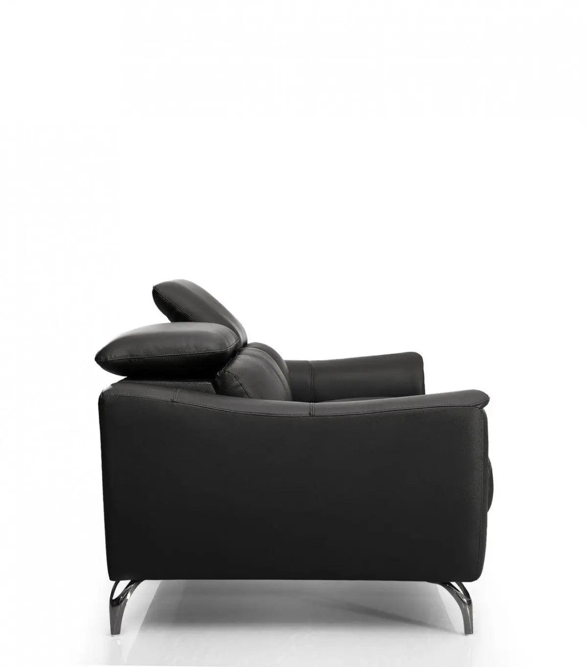 Divani Casa Danis Modern Black Leather Sofa Vgbns - 1803 - Blk - S | Home Elegance USA