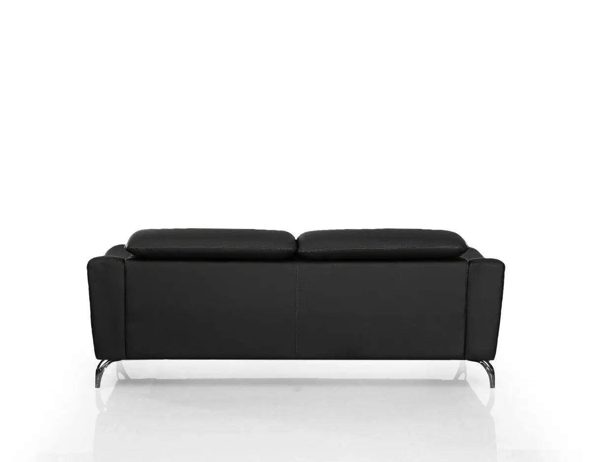 Divani Casa Danis Modern Black Leather Sofa Vgbns - 1803 - Blk - S | Home Elegance USA