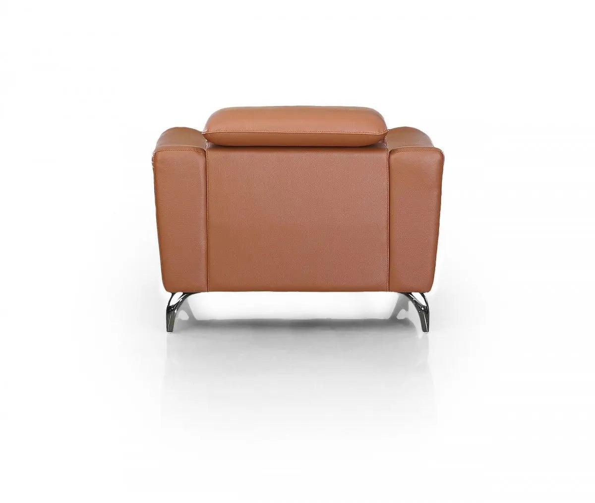 Divani Casa Danis Modern Cognac Leather Brown Chair Vgbns - 1803 - Brn - Ch | Home Elegance USA