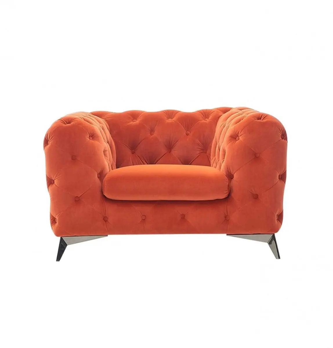 Divani Casa Delilah Modern Orange Fabric Chair Vgca1546 - Org - A - Ch | Home Elegance USA