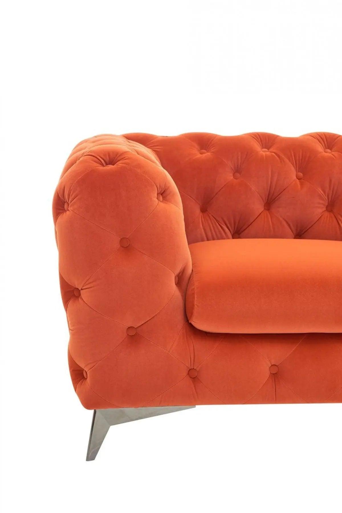 Divani Casa Delilah Modern Orange Fabric Chair Vgca1546 - Org - A - Ch | Home Elegance USA