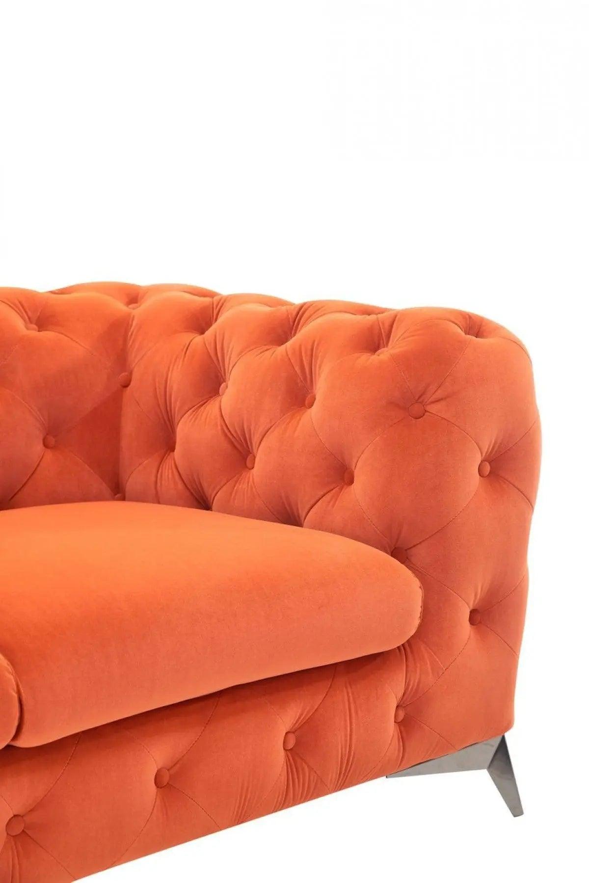 Divani Casa Delilah Modern Orange Fabric Chair Vgca1546 - Org - A - Ch | Home Elegance USA