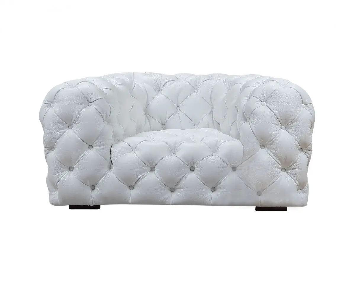 Divani Casa Dexter Transitional White Full Italian Leather Lounge Chair Vgca114 - Wht - Ch | Home Elegance USA