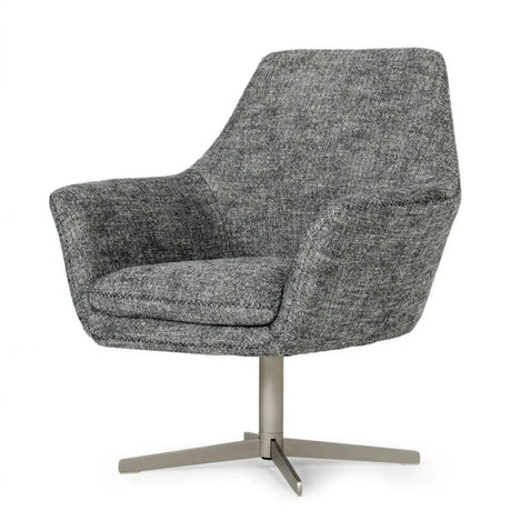 Divani Casa Elvin Modern Dark Grey Fabric Swivel Lounge Chair Vgkka - 832 - Dkgry - 3 | Home Elegance USA