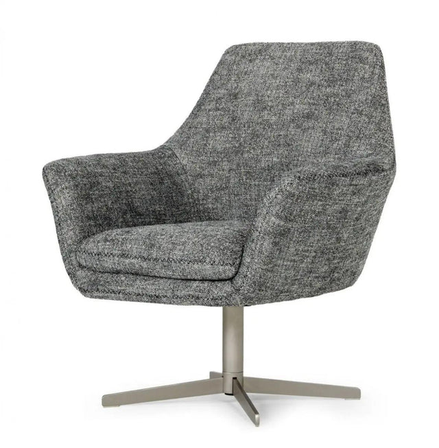 Divani Casa Elvin Modern Dark Grey Fabric Swivel Lounge Chair Vgkka - 832 - Dkgry - 3 | Home Elegance USA