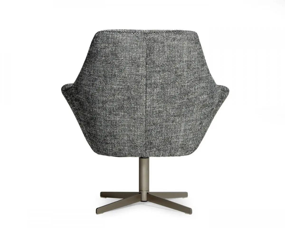 Divani Casa Elvin Modern Dark Grey Fabric Swivel Lounge Chair Vgkka - 832 - Dkgry - 3 | Home Elegance USA