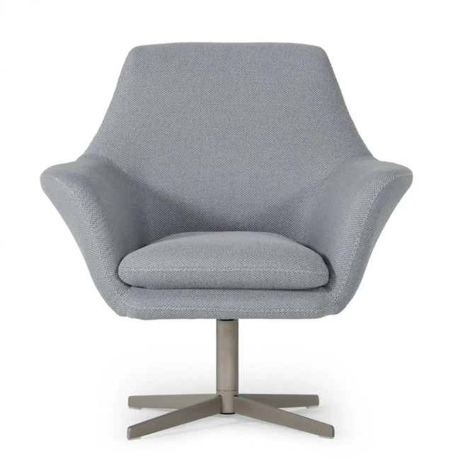 Divani Casa Elvin Modern Grey Fabric Swivel Lounge Chair Vgkka - 832 - Gry - 3 | Home Elegance USA