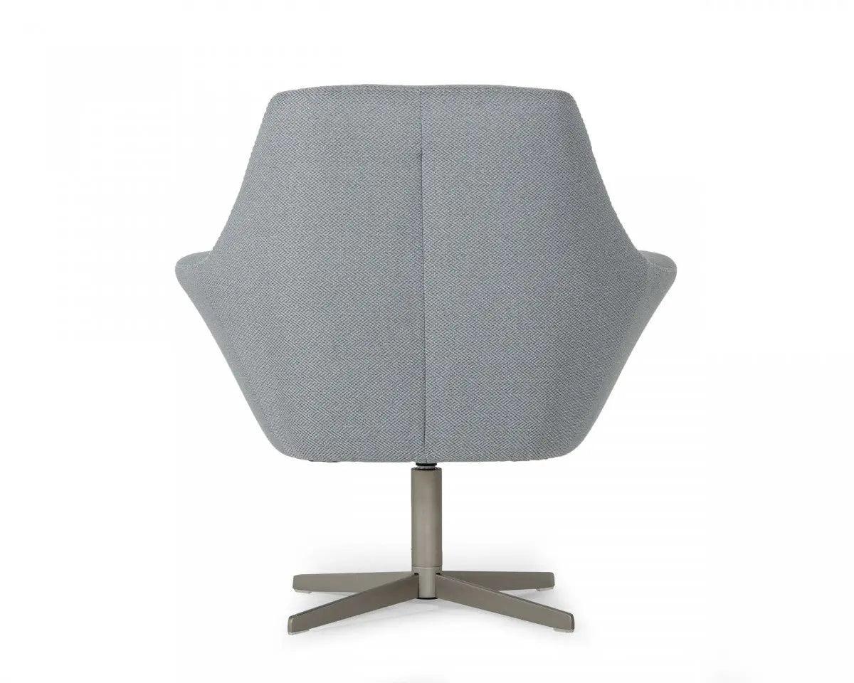 Divani Casa Elvin Modern Grey Fabric Swivel Lounge Chair Vgkka - 832 - Gry - 3 | Home Elegance USA