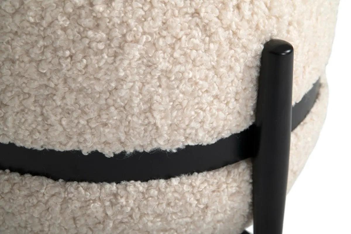 Divani Casa Fouston Contemporary White Sherpa Ottoman Vgodzw - 20156 - Wht - Ott | Home Elegance USA