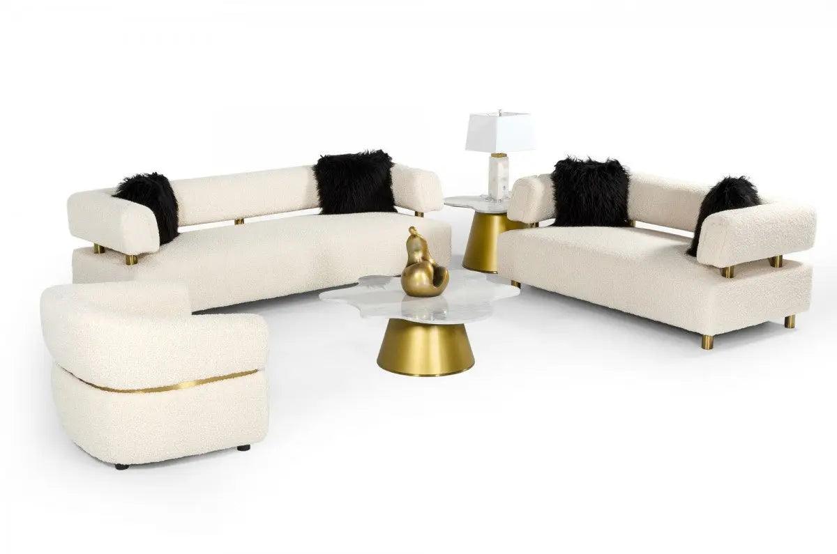 Divani Casa Gannet Glam Beige Fabric Chair Vgodzw - 992 | Home Elegance USA