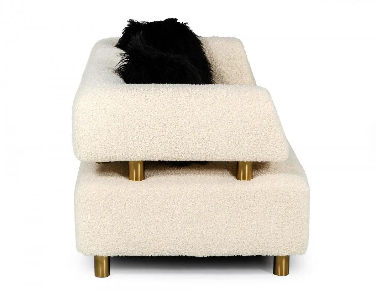 Divani Casa Gannet Glam Beige Fabric Sofa Vgodzw - 944 | Home Elegance USA