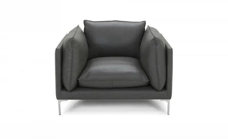 Divani Casa Harvest Modern Grey Full Leather Chair Vgkkkf2627 - L2925 - Chr | Home Elegance USA
