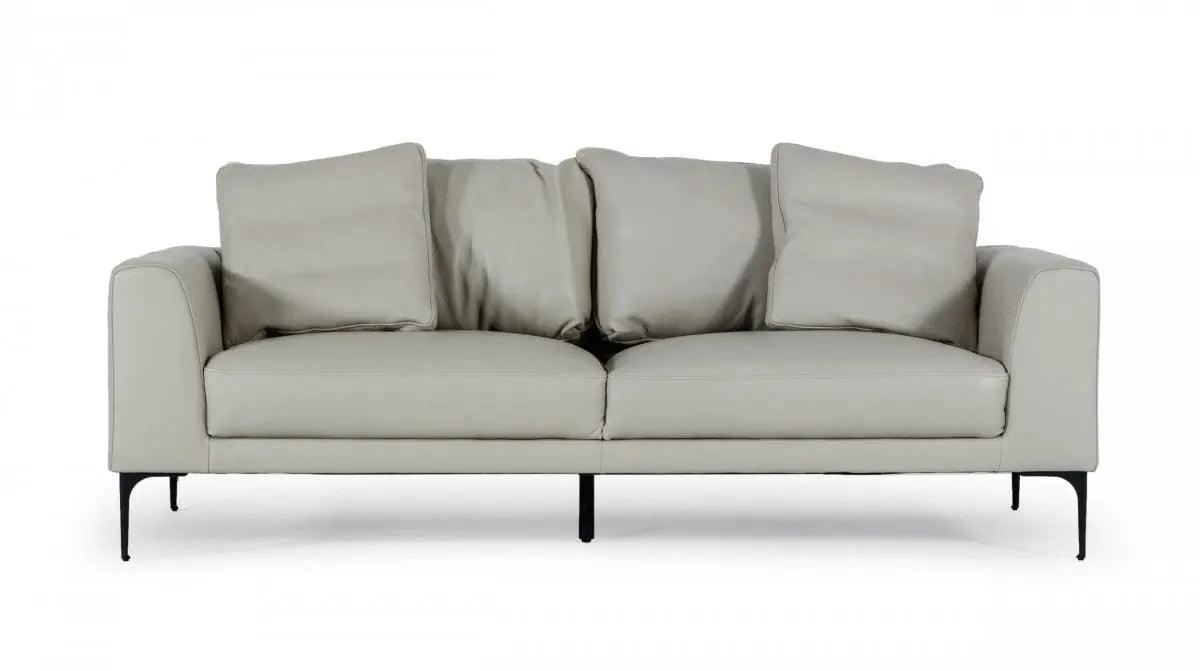 Divani Casa Jacoba Modern Light Grey Leather Sofa Vgkkkf2620 - Gry - 3 | Home Elegance USA