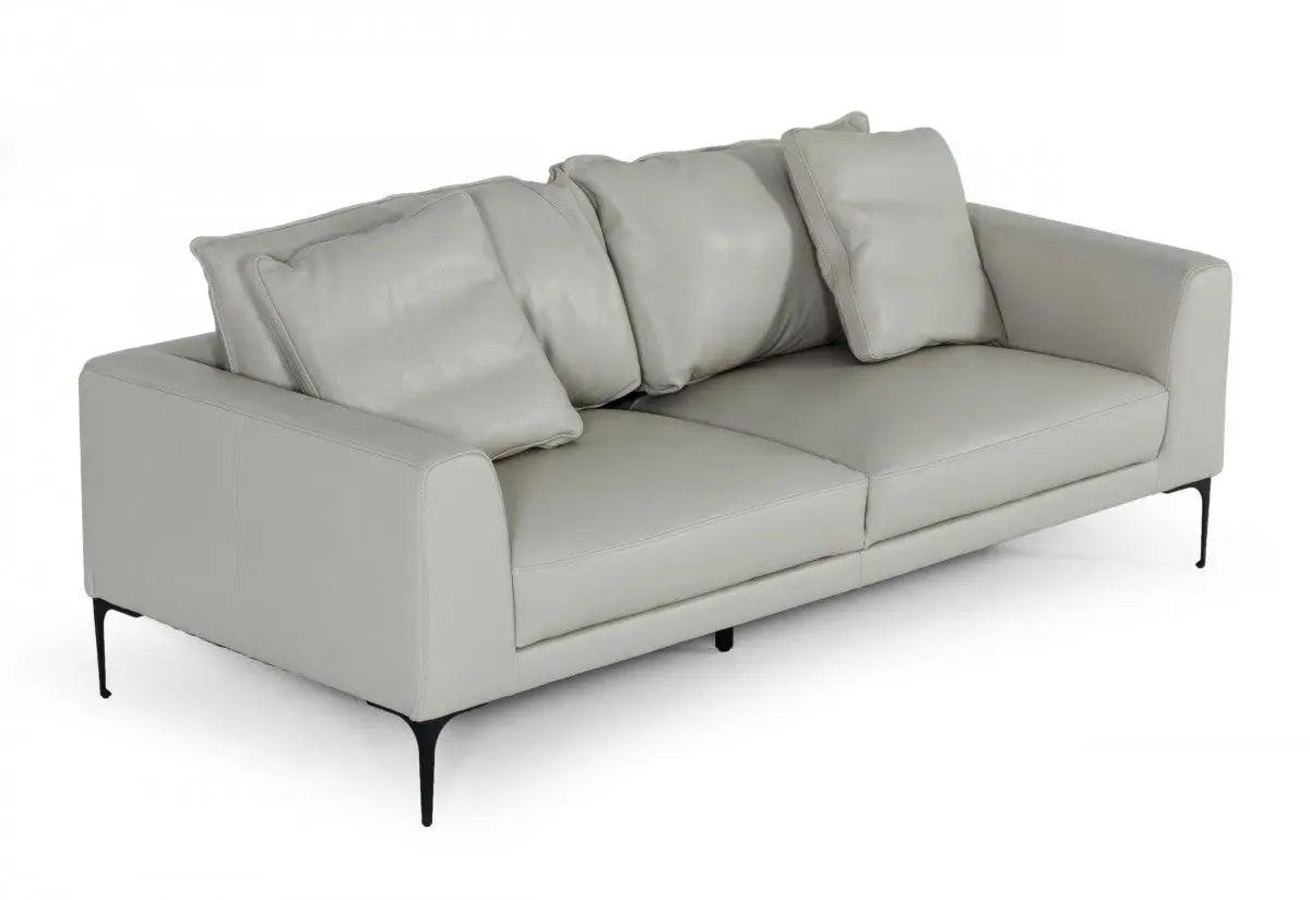 Divani Casa Jacoba Modern Light Grey Leather Sofa Vgkkkf2620 - Gry - 3 | Home Elegance USA
