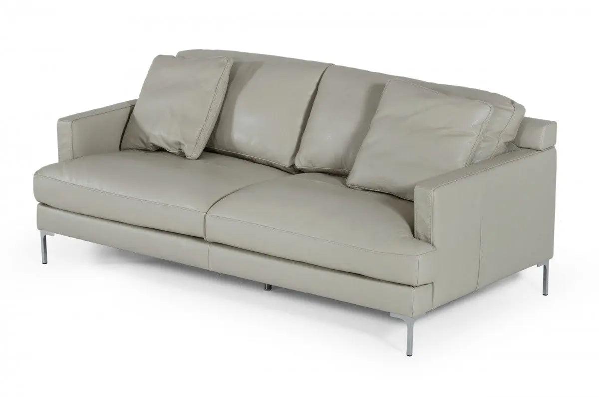 Divani Casa Janina Modern Light Grey Leather Sofa Vgkkkf1032 - Gry - 3 | Home Elegance USA