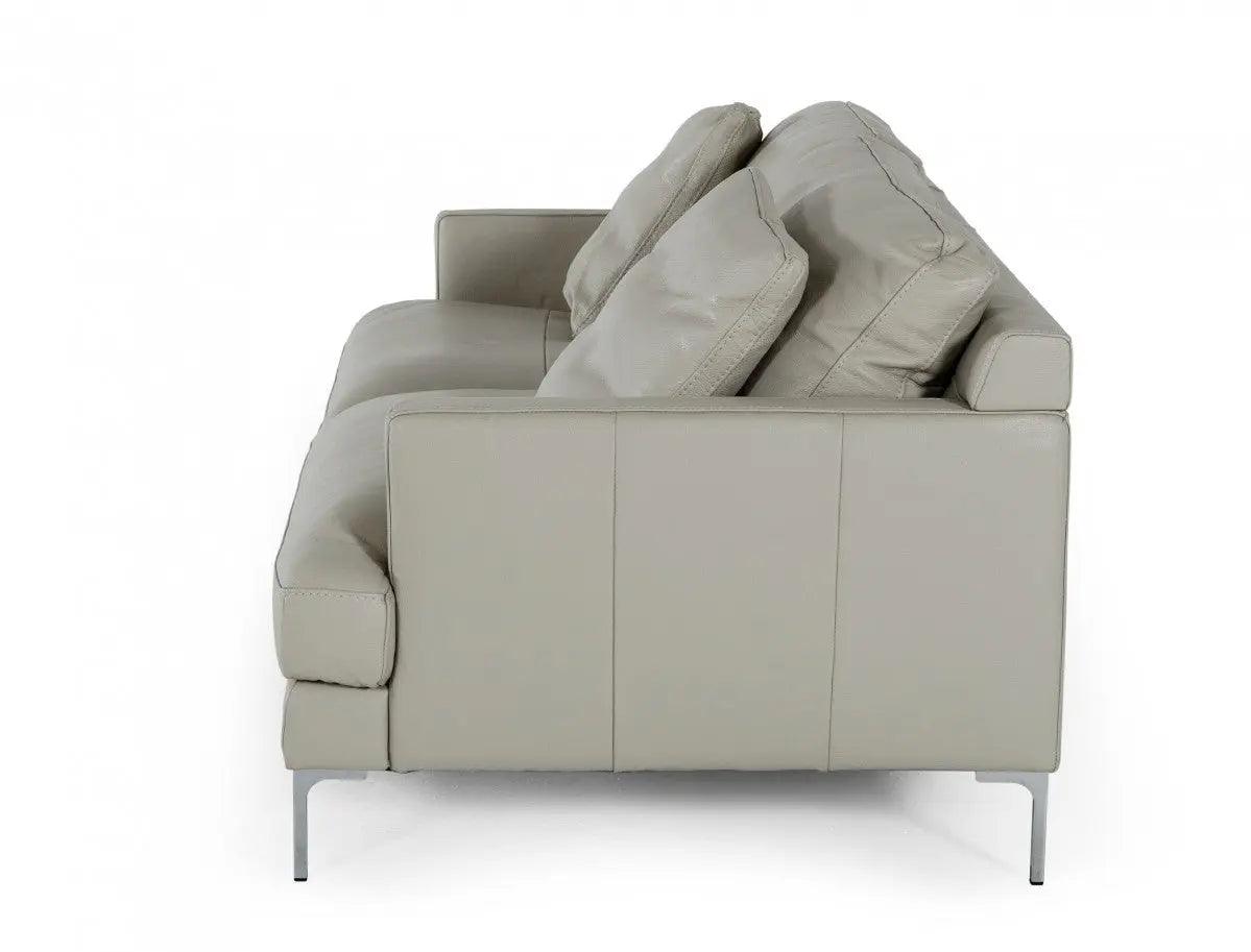Divani Casa Janina Modern Light Grey Leather Sofa Vgkkkf1032 - Gry - 3 | Home Elegance USA