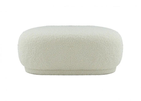 Divani Casa Kael Contemporary White Sherpa Ottoman Vgodzw - 20100 - Wht - Ott | Home Elegance USA