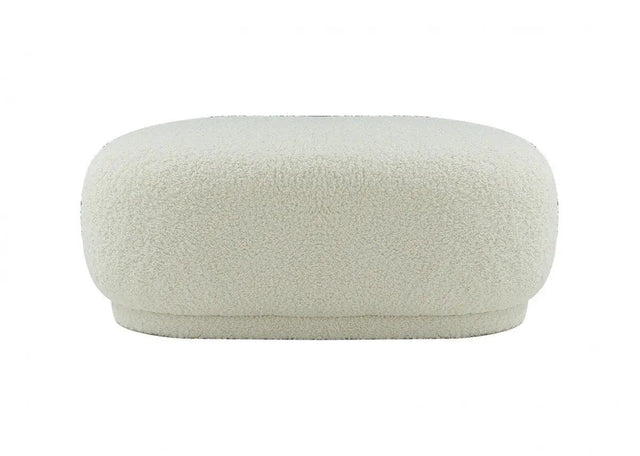 Divani Casa Kael Contemporary White Sherpa Ottoman Vgodzw - 20100 - Wht - Ott | Home Elegance USA