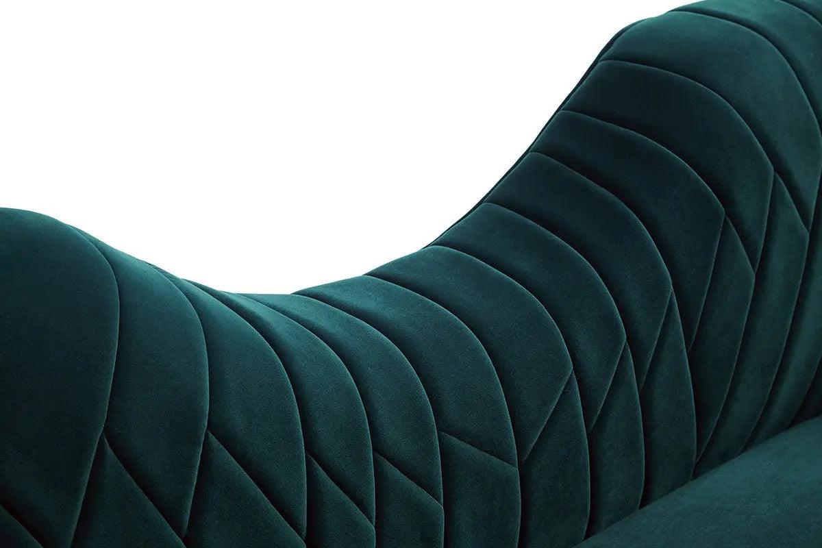 Divani Casa Loretta Modern Green Velvet Sofa Vgmb - 1861 - Grn | Home Elegance USA