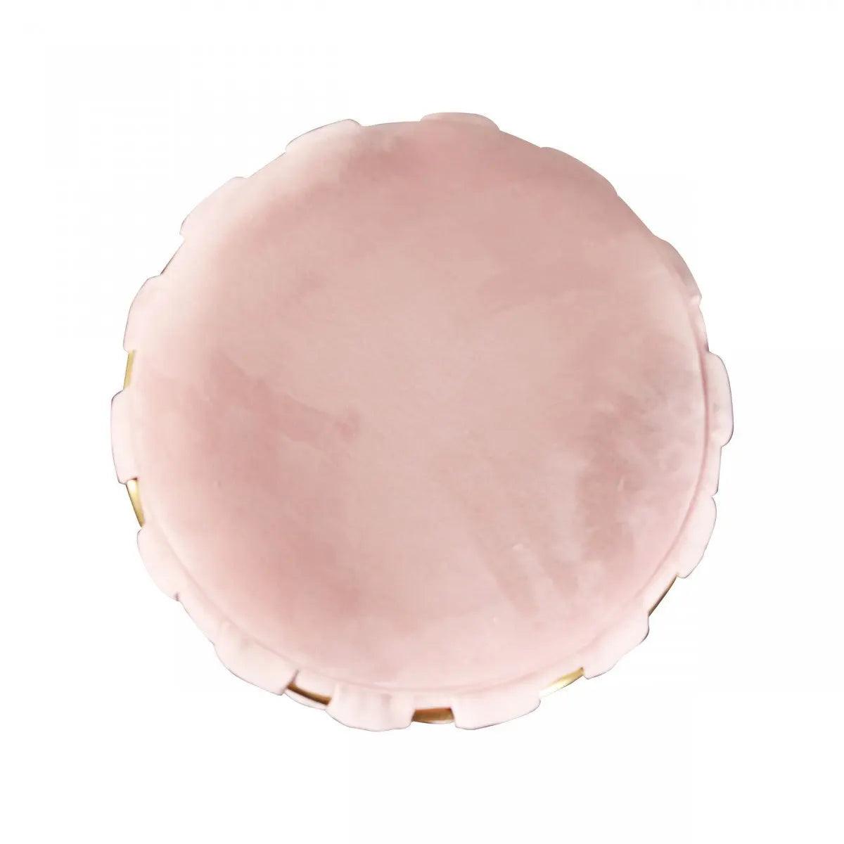 Divani Casa Meeker Pink Velvet Gold Woven Ottoman Vgmfob - 3989 - Pnk - Ott | Home Elegance USA