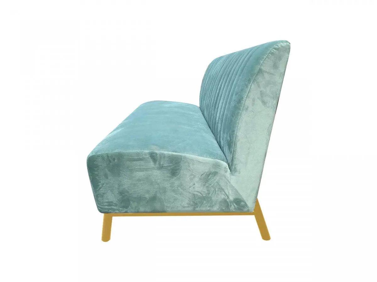 Divani Casa Mosko Modern Light Green & Gold Fabric Sofa Vgeumc - 9714Sf - Grn - S | Home Elegance USA