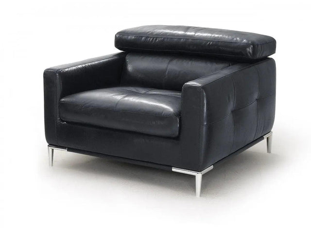 Divani Casa Natalia Modern Black Leather Chair Vgkk1281X - Blk - Ch | Home Elegance USA