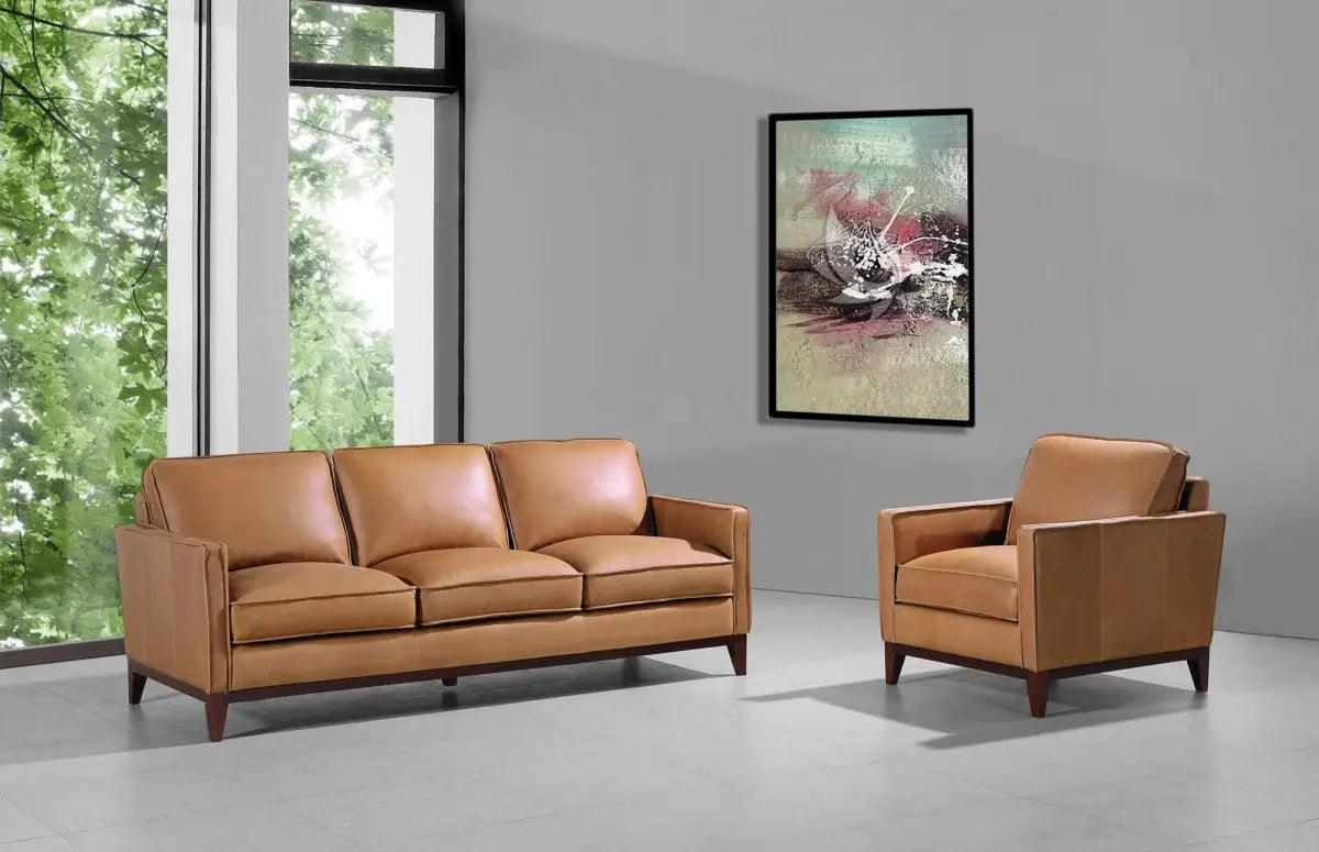 Divani Casa Naylor Modern Brown Italian Leather Split Chair Vgca6394 - Brn - Ch | Home Elegance USA