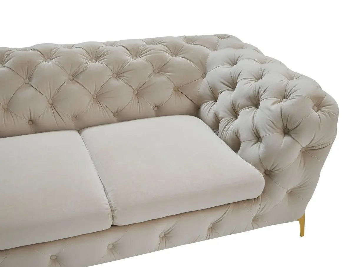 Divani Casa Quincey Transitional Beige Velvet Chair Vgknk8520 - Bei - Ch | Home Elegance USA