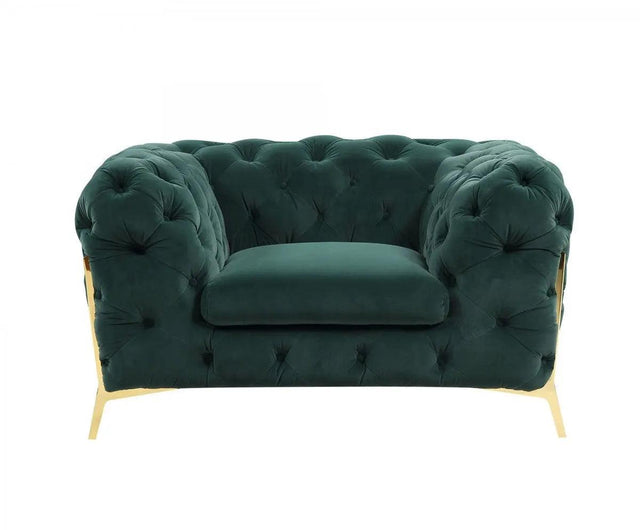 Divani Casa Quincey Transitional Emerald Green Velvet Chair Vgknk8520 - Grn - Ch | Home Elegance USA
