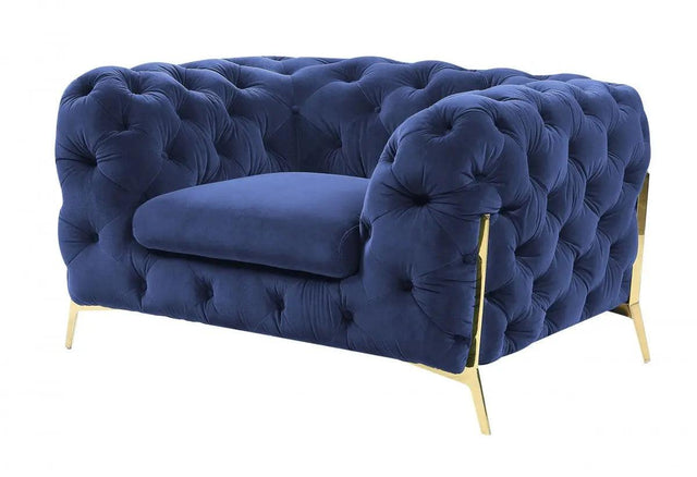 Divani Casa Sheila Transitional Dark Blue Fabric Chair Vgca1346 - Blue - Ch | Home Elegance USA