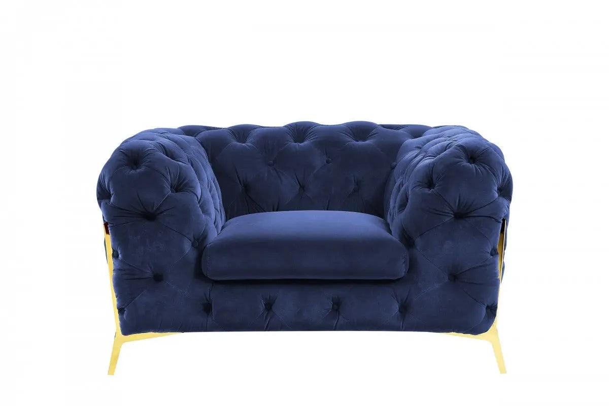 Divani Casa Sheila Transitional Dark Blue Fabric Chair Vgca1346 - Blue - Ch | Home Elegance USA