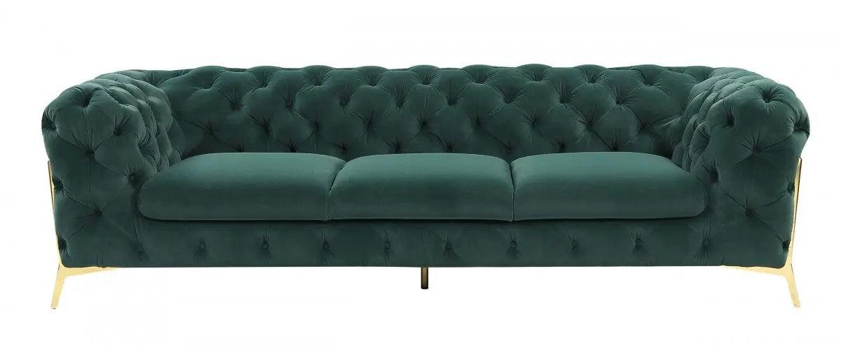 Divani Casa Sheila Transitional Emerald Green Fabric Sofa Vgca1346 - Em - Grn - S | Home Elegance USA