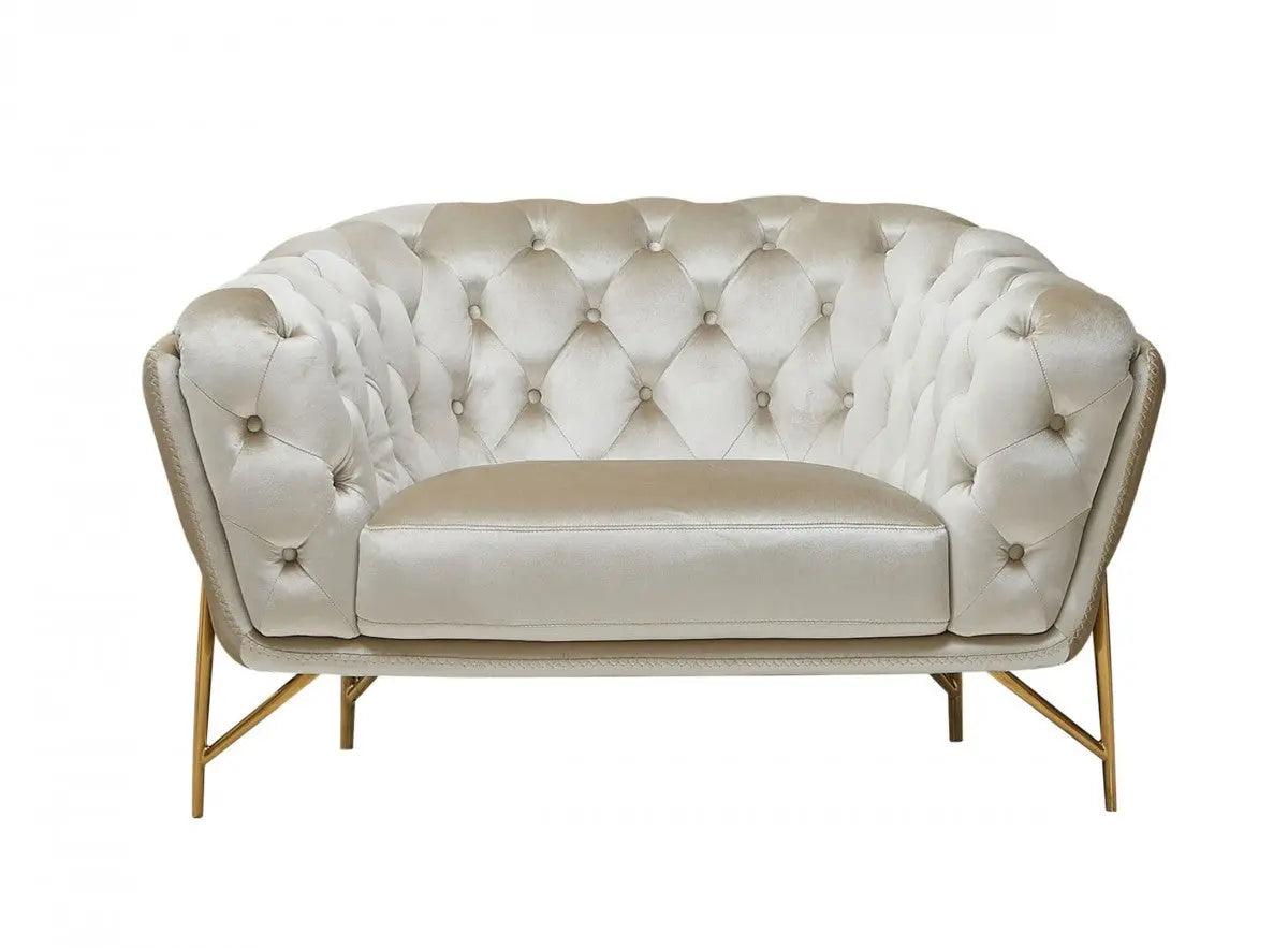 Vig Furniture - Divani Casa Stella Transitional Beige Velvet Chair - Vgca2020-Beige-Ch