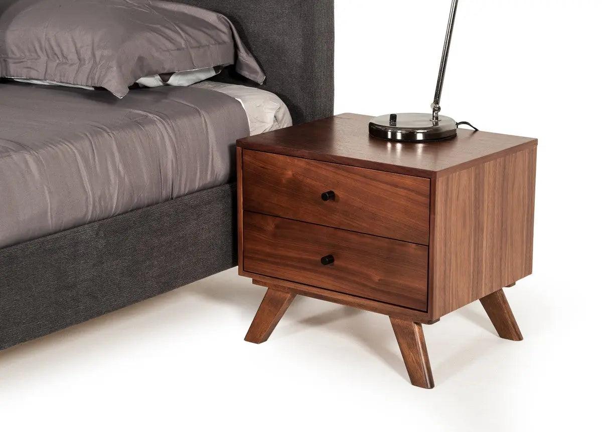 Vig Furniture - Modrest Addison Mid-Century Modern Grey & Walnut Bedroom Set - Vgmabr-38-Set