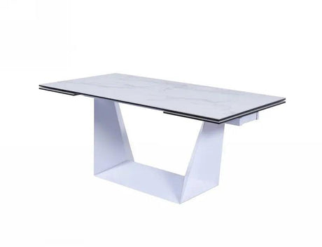 Vig Furniture - Modrest Baldwin - Modern White Ceramic Extendable Dining Table - Vgns-Gd8684-C