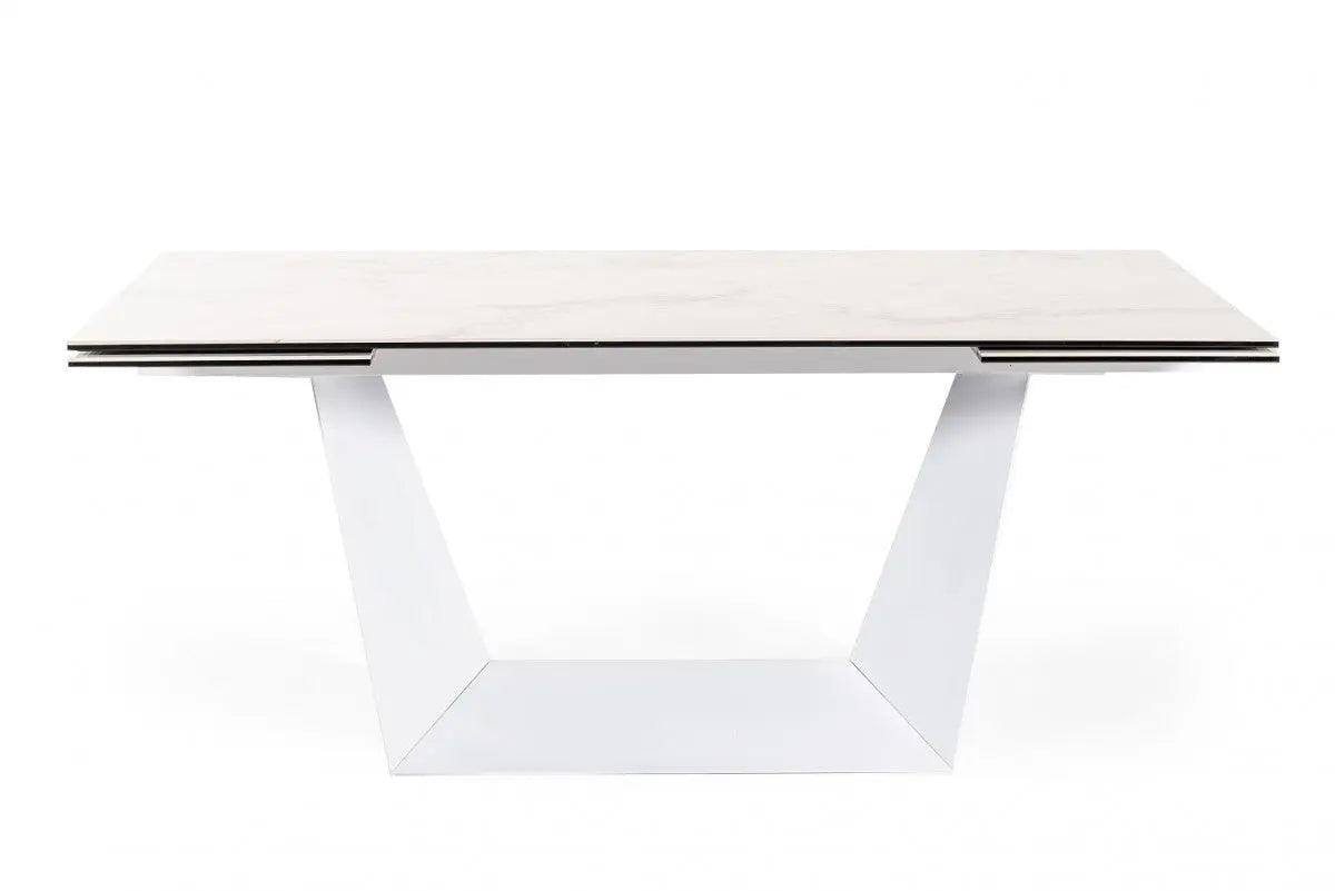 Vig Furniture - Modrest Baldwin - Modern White Ceramic Extendable Dining Table - Vgns-Gd8684-C
