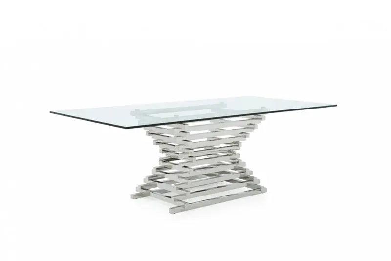 Vig Furniture - Modrest Crawford Modern Rectangular Glass Dining Table - Vgvct8909-L