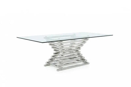 Vig Furniture - Modrest Crawford Modern Rectangular Glass Dining Table - Vgvct8909-L