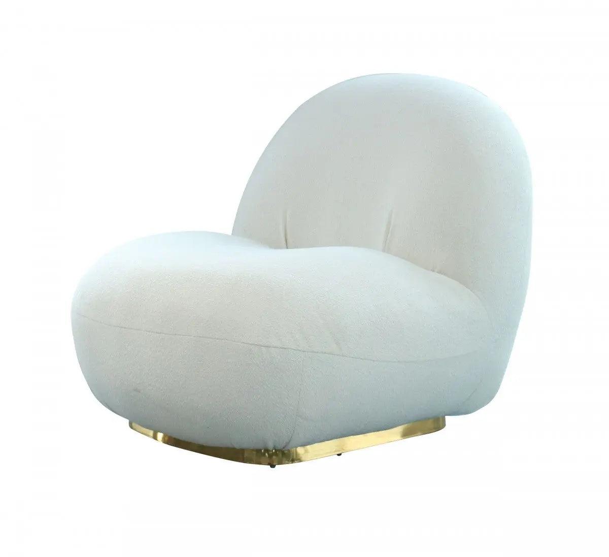 Vig Furniture - Modrest Crestone Modern White Sherpa Accent Chair - Vgmfoc-251-Wht-Ch