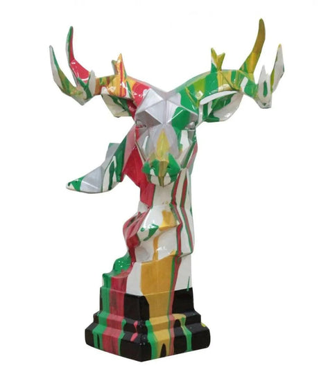 Vig Furniture - Modrest Deer Head Multicolor Geometric Sculpture - Vgthpc095-9