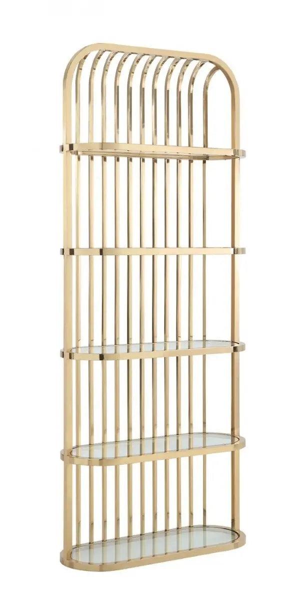Vig Furniture - Modrest Doral - Clear Glass & Gold Shelf - Vgzazwj118-Gld