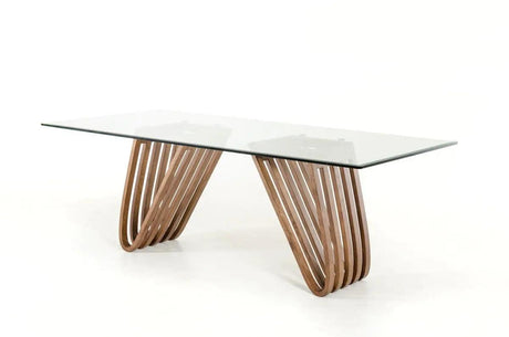 Vig Furniture - Modrest Draper Contemporary Walnut & Glass Dining Table - Vgcsdt-1498-Gls