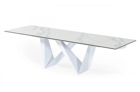 Vig Furniture - Modrest Fritz Modern White Ceramic Dining Table - Vgnsgd8767-Wht